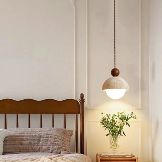 Celako™ Tuvalo Pendant Light | Yellow Travertine Stone Bedroom Lighting