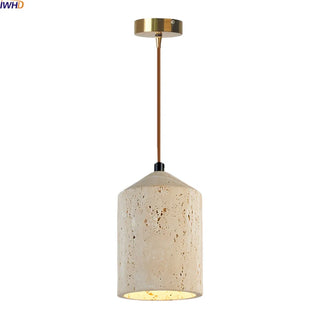 Celako™ Aurona Pendant Light | Yellow Travertine Japanese/Wabi Sabi