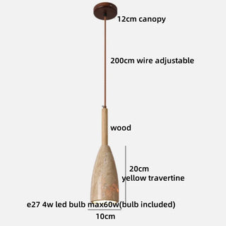 Celako™ Travertis Pendant Light | Travertine Dining Room Lighting