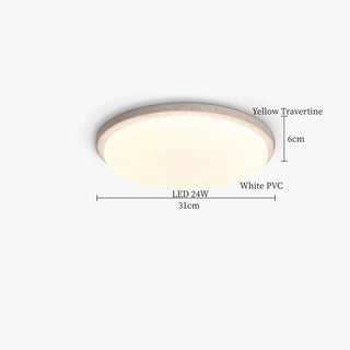 Celako™ Tramonto Ceiling Light | Yellow Travertine Mid Century Modern Bedroom Lighting
