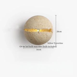 Celako™ Fessura Wall Light | Yellow Travertine Bedroom Lighting