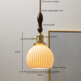 Celako™ Albola Pendant Light | White Ceramic Dining Room Lighting