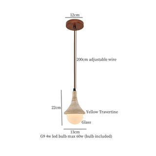 Celako™ Ochralis Pendant Light | Yellow Travertine Kitchen Island Lighting