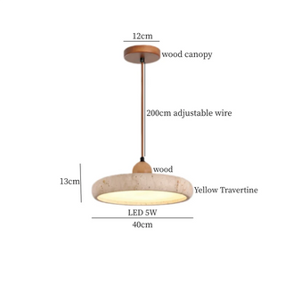 Suspension Celako™ Gialterra | Éclairage d'îlot de cuisine en travertin jaune
