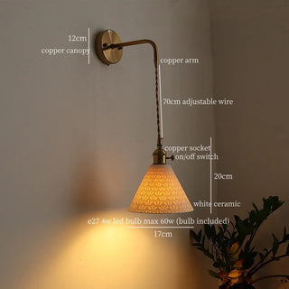 Celako™ Keramosa Wall Light | Ceramic Vintage Bedroom Lighting