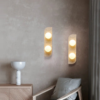 Celako™ Frostia Wall Light | Travertine Entryway Lighting