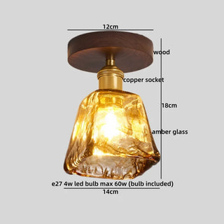 Celako™ Ambelis Ceiling Light | Amber Glass Living Room Lighting