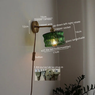 Celako™ Glintore Wall Light | Copper Glass Bedroom Lighting