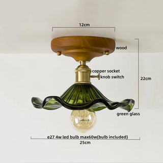 Celako™ Vitrowe Ceiling Light | Glass Wood Living Room Lighting