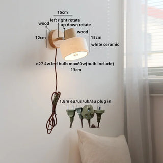 Celako™ Ivra Wall Light | Ceramic Bedroom Lighting