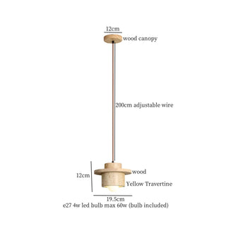 Celako™ Tiburine Pendant Light | Yellow Travertine Kitchen Island Lighting