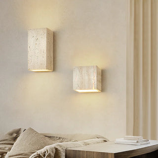 Celako™ Tufaura Wall Light | Yellow Travertine Bedroom Lighting