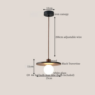 Celako™ Umbrilux Pendant Light | Black Travertine Nordic Modern Bedroom Lighting