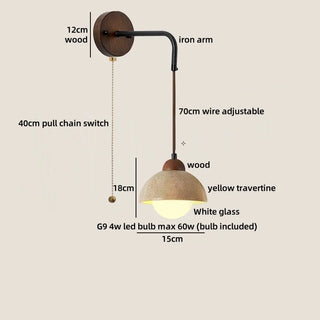 Celako™ Travina Wall Light | Travertine Bedroom Lighting
