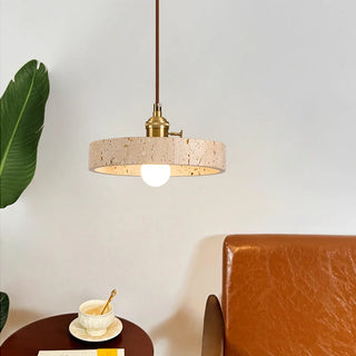 Celako™ Auratino Pendant Light | Yellow Travertine Bedroom Lighting