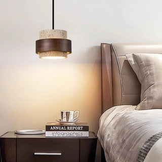 Celako™ Silvaterra Pendant Light | Black Travertine Bedroom Lighting