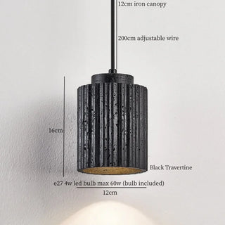 Celako™ Travenir Pendant Light | Black Travertine Kitchen Island Lighting