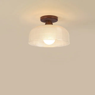 Celako™ Oakura Ceiling Light | Glass Wood Living Room Lighting