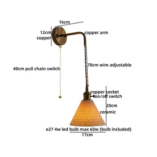 Celako™ Cerano Wall Light | Copper Vintage Style