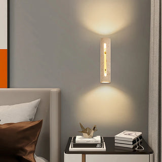 Celako™ Solterra Wall Light | Yellow Travertine Living Room Lighting