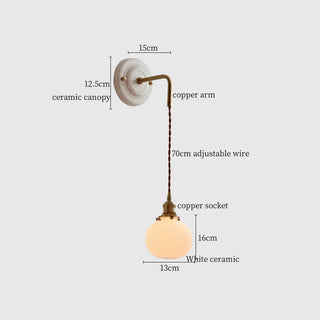 Celako™ Striora Wall Light | Ceramic Bedroom Lighting