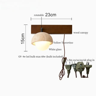 Celako™ Lunavertine Wall Light | Yellow Travertine Contemporary