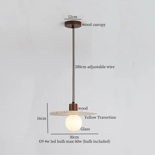 Celako™ Travista Pendant Light | Yellow Travertine Kitchen Island Lighting