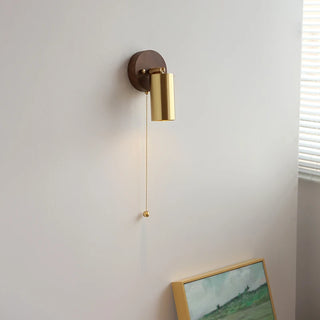 Celako™ Kavara Wall Light | Copper & Walnut Wood Bedroom Lighting