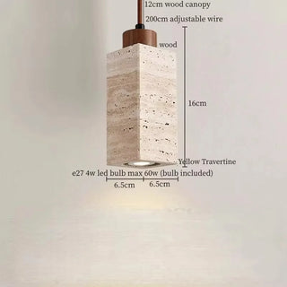 Celako™ Tufano Pendant Light | Yellow Travertine Kitchen Island Lighting
