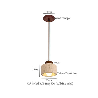 Celako™ Limora Pendant Light | Wood Yellow Travertine Living Room Lighting