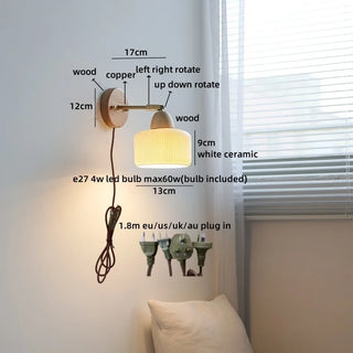 Celako™ Kinari Wall Light | Ceramic Bedroom Lighting