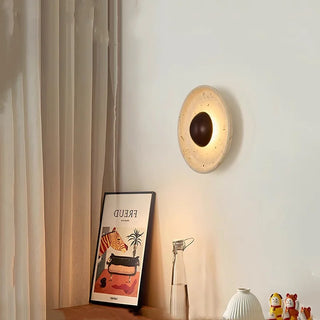 Celako™ Aureto Wall Light | Travertine Bedroom Lighting