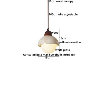 Celako™ Sabbio Pendant Light | Yellow Travertine Kitchen Island Lighting