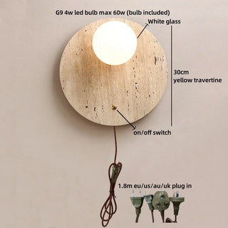 Celako™ Tevrin Wall Light | Yellow Travertine Vintage