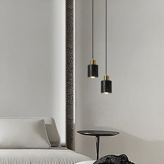 Celako™ Travik Pendant Light | Black Travertine Bedroom Lighting