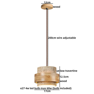 Celako™ Terravi Pendant Light | Yellow Travertine Wabi Sabi