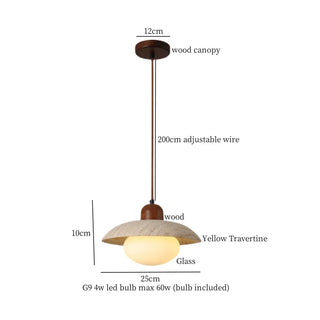 Celako™ Tiverni Pendant Light | Yellow Travertine Modern Style