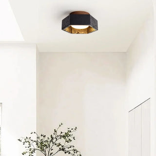 Celako™ Basalith Ceiling Light | Black Travertine Living Room Lighting