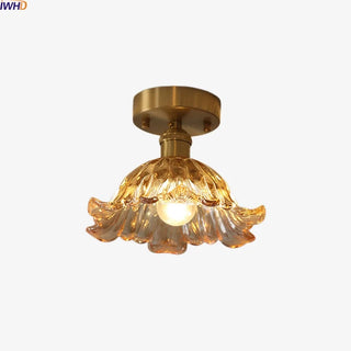 Celako™ Ambria Ceiling Light | Amber Glass Vintage American