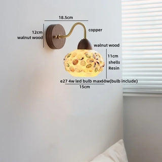 Celako™ Nacria Wall Light | Resin Shell Bedroom Lighting