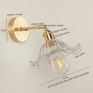 Celako™ Lustris Wall Light | Copper Glass Bedroom Lighting