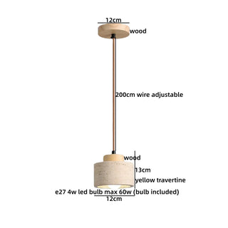 Celako™ Tiburno Pendant Light | Yellow Travertine Bedroom Lighting
