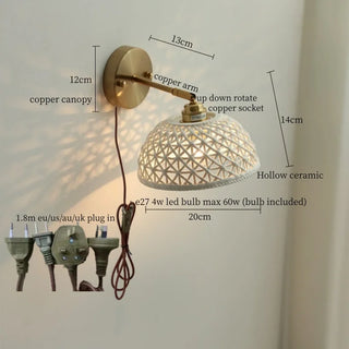 Celako™ Kohiki Wall Light | White Ceramic Japan Wabi Sabi