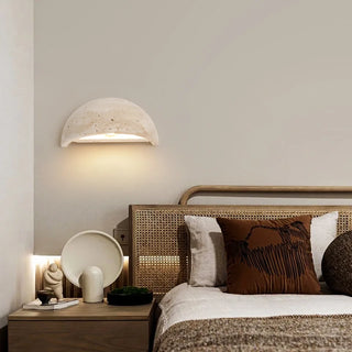 Celako™ Sunlithic Wall Light | Yellow Travertine Bedroom Lighting