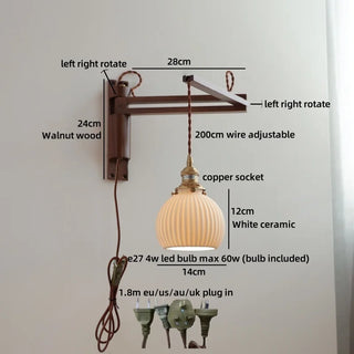 Celako™ Waluna Wall Light | Walnut Wood Living Room Lighting
