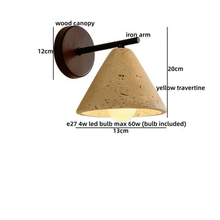 Celako™ Traverta Wall Light | Yellow Travertine Bedroom Lighting