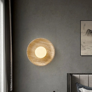 Celako™ Travora Wall Light | Travertine Bedside Lighting