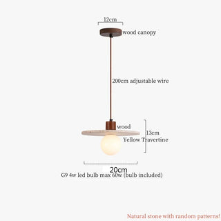 Celako™ Calcare Pendant Light | Wood Yellow Travertine Kitchen Island Lighting