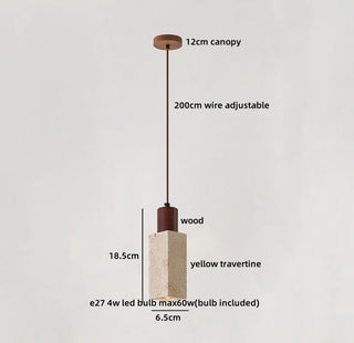 Celako™ Lunaro Pendant Light | Travertine Bedside Lighting