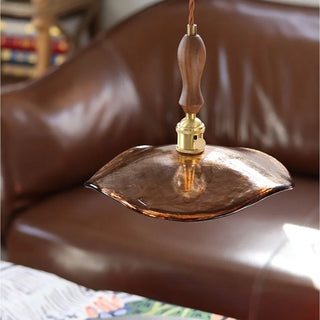 Celako™ Ambrovia Pendant Light | Amber Glass Mid Century Modern Bedroom Lighting
